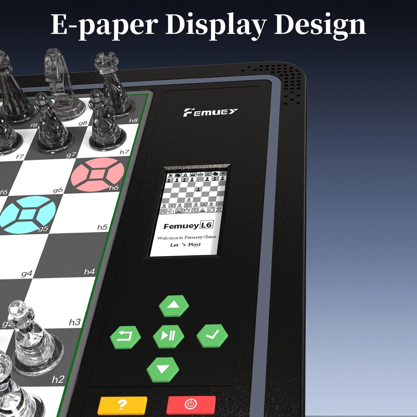 Femuey L6 Electronic Chess Set – Adaptive AI Opponent, Eye-Friendly Display, Travel-Ready