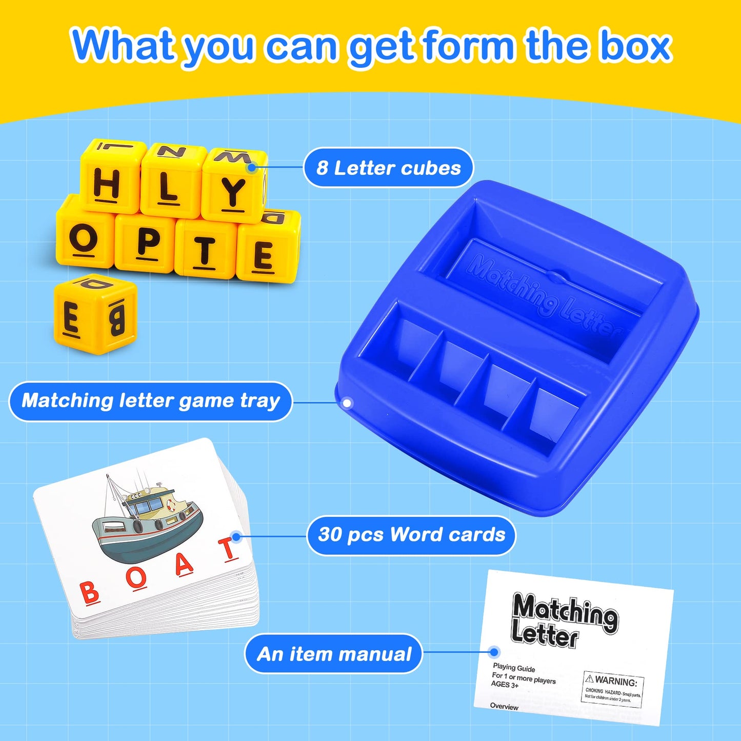 Fenikso Matching Letter Game - Alphabet, Spelling & Word Reading for Kids 3-8 | Educational Toy