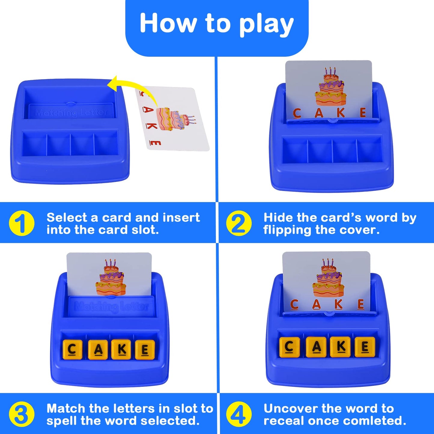 Fenikso Matching Letter Game - Alphabet, Spelling & Word Reading for Kids 3-8 | Educational Toy