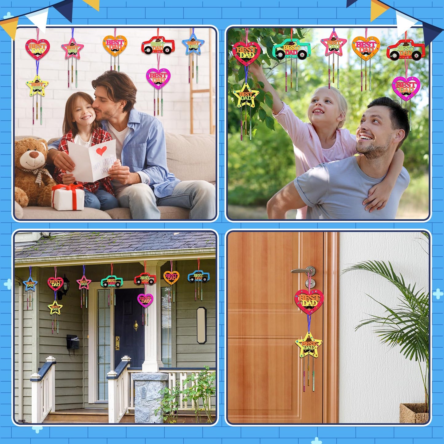 Fennoral 9 Pack Dad Wind Chime Kit – DIY Father’s Day Craft for Kids