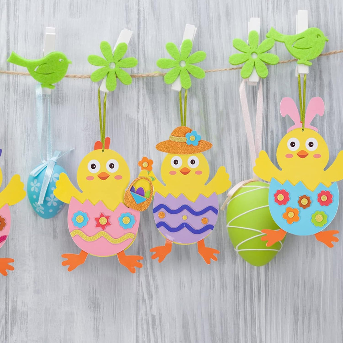 Fennoral 12 Pack Easter Chick Foam Stickers Kit – DIY Kids Craft for Preschool