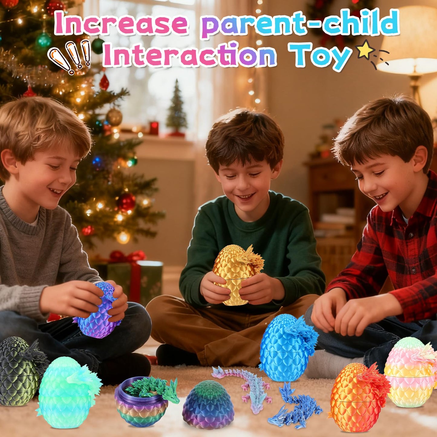 Fenoee 24-Pack 3D Printed Dragon Eggs with Dragon Inside | Daily Countdown Gifts