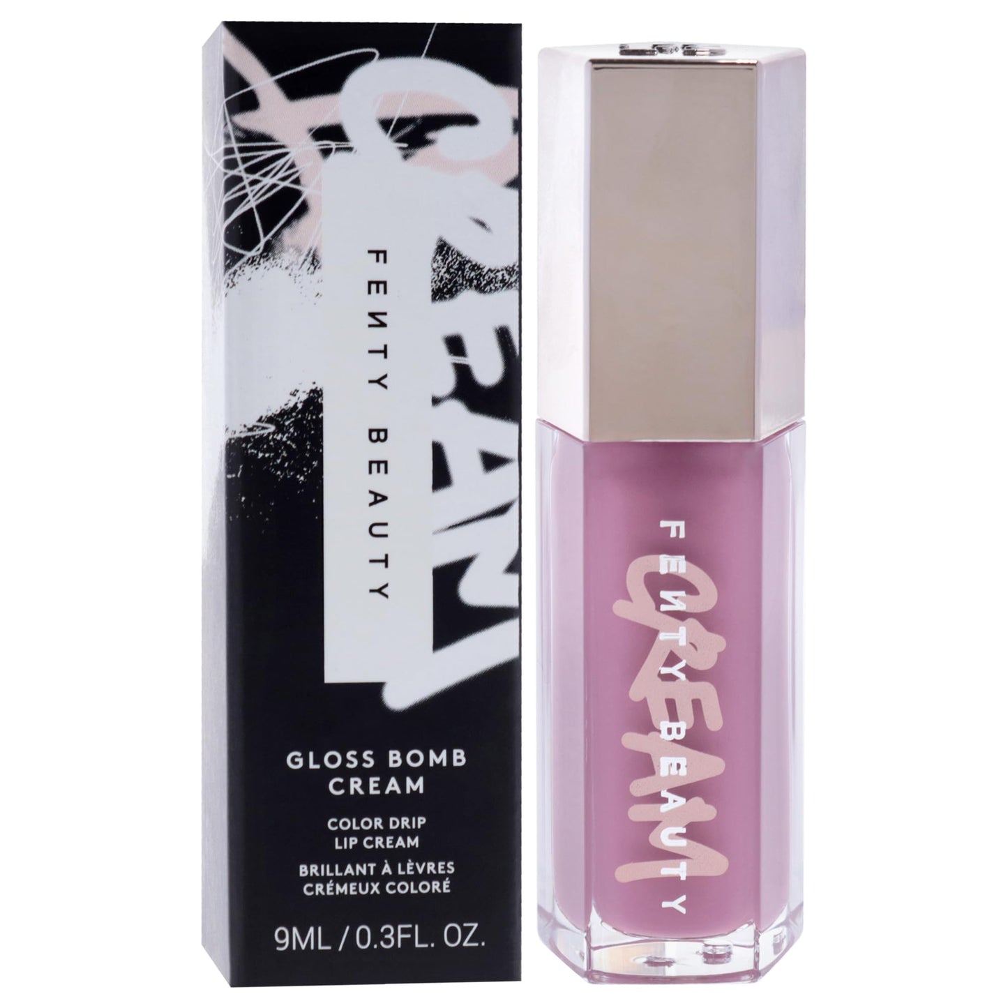 Fenty Beauty Gloss Bomb Cream Color Drip Mauve Wives Lip Cream – High Shine, Non-Sticky Color 0.3 oz