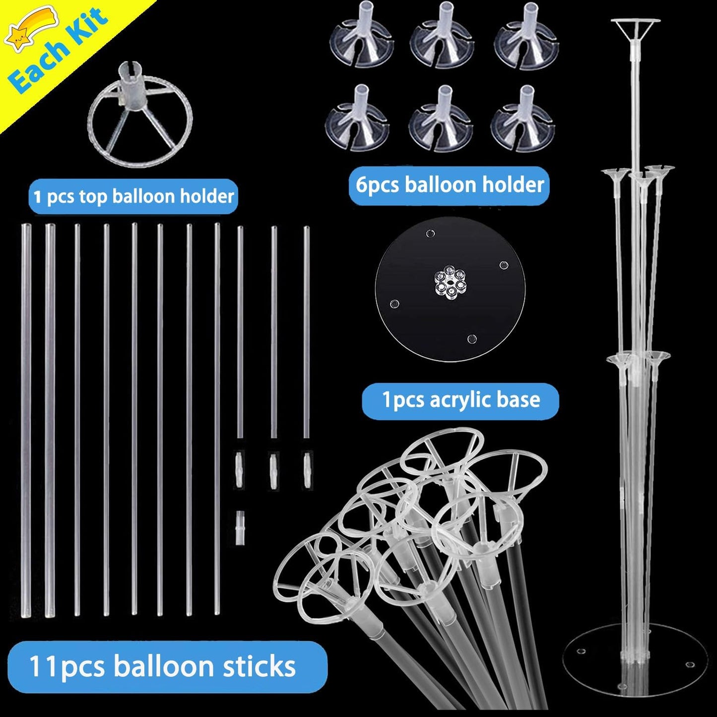 Fenxyo 8-Set Balloon Stand Kit – Easy Table Centerpieces for Any Celebration