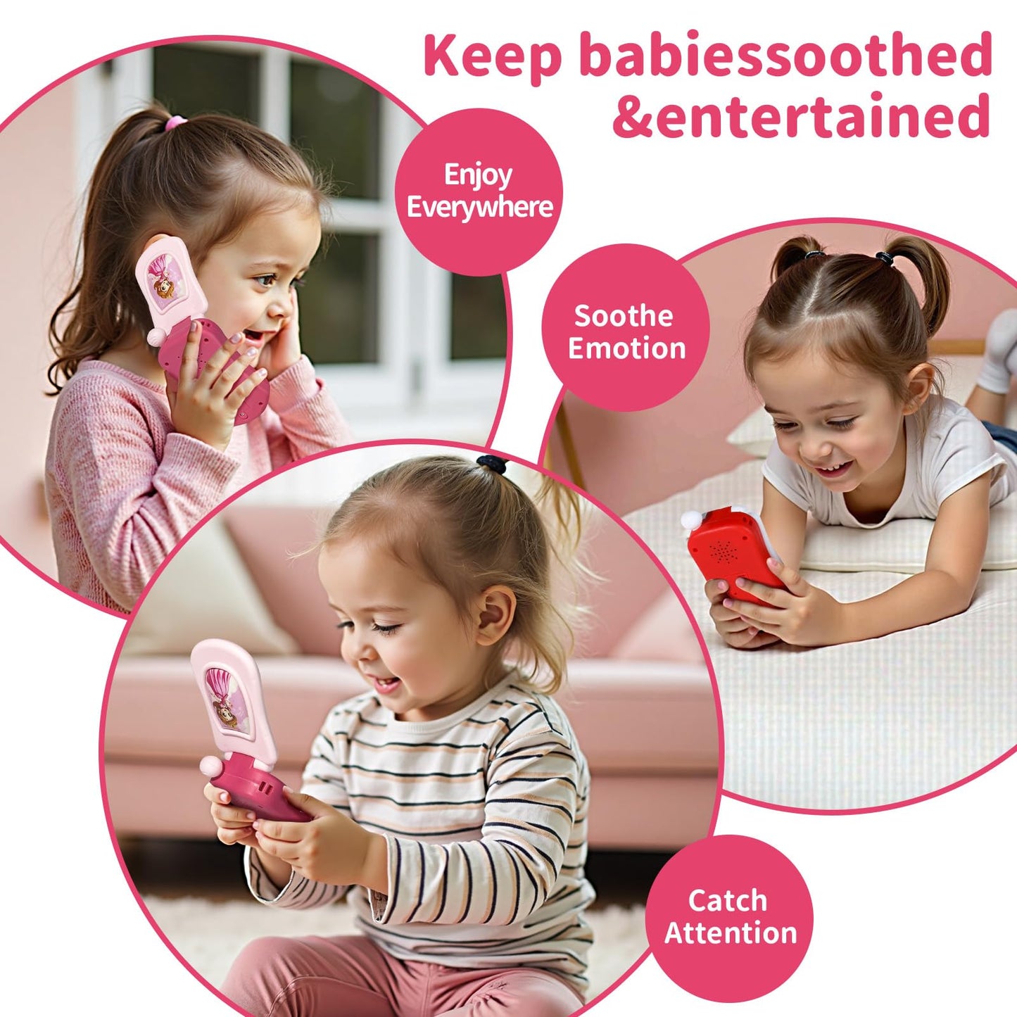 FENYAN Baby Cell Phone Toy – Flip Action Toddler Phone with Lights, Music & Early Learning (12-18 Months)