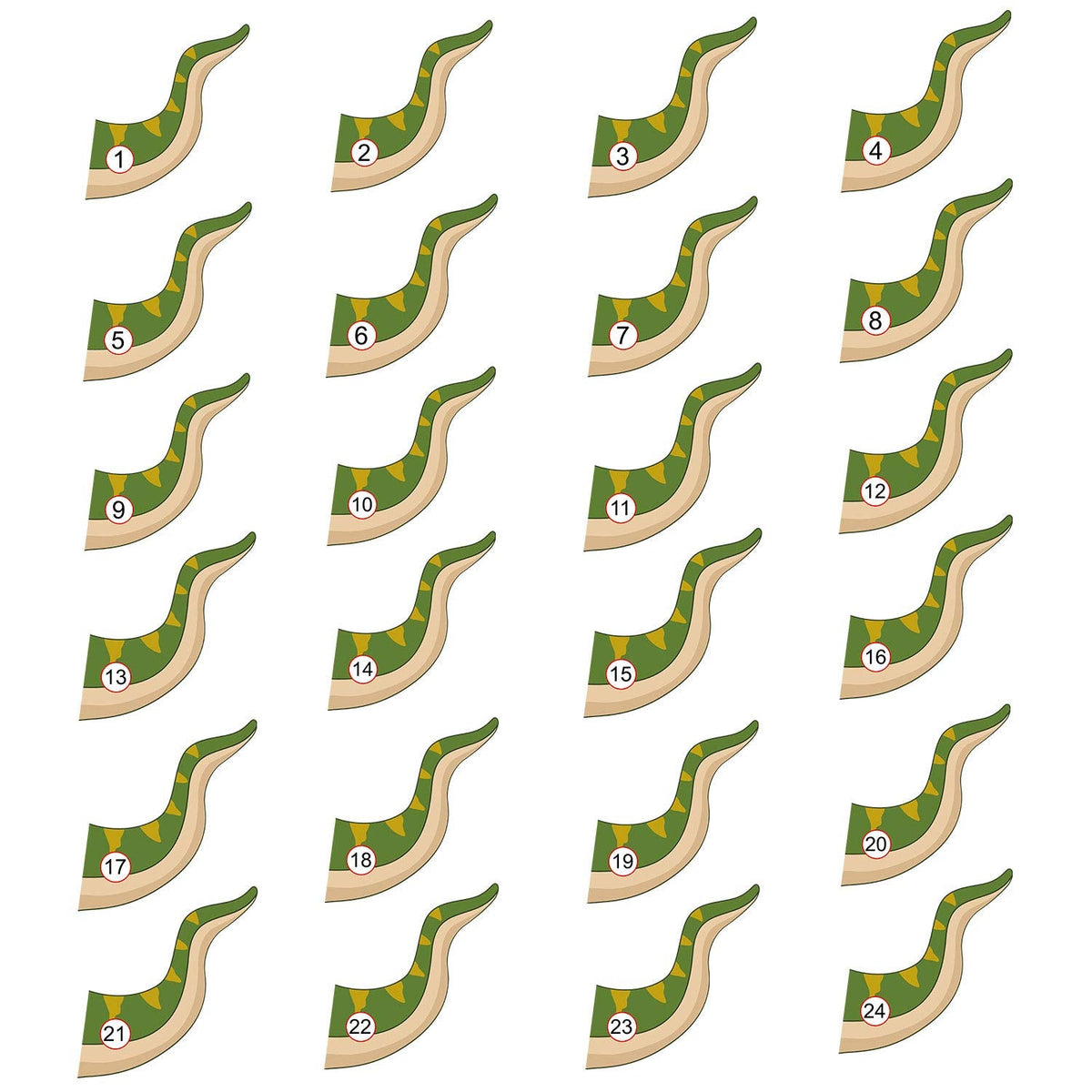 FEPITO Pin the Tail on the Dinosaur Game – 24 Tails Party Kit
