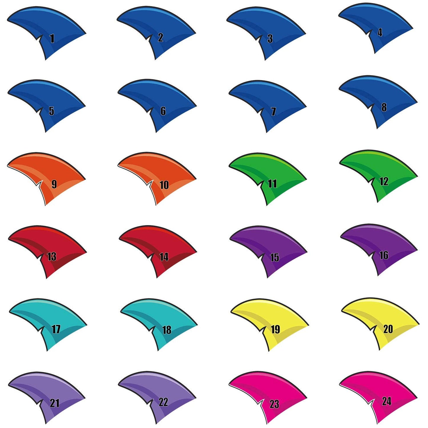 FEPITO Pin the Fin on the Shark Game – 24 Fins for Shark Birthday Party Decoration