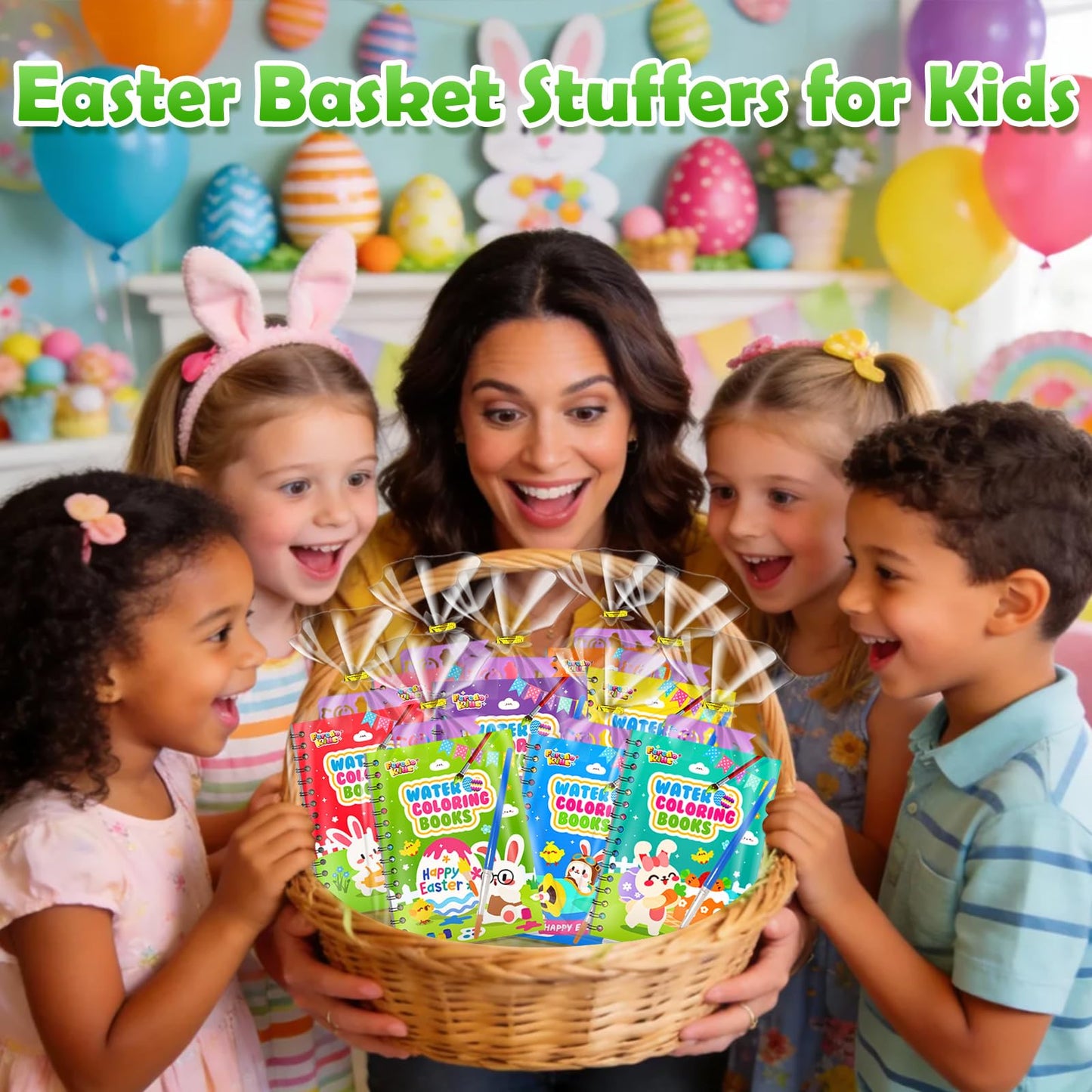 FEREDO KIDS Easter Coloring Books – Watercolor Party Favors (Bulk)
