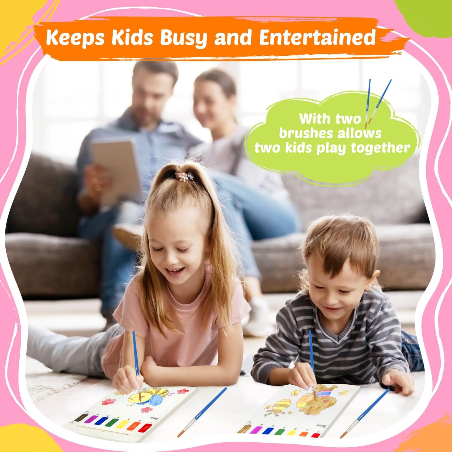 FEREDO KIDS Paint with Water Coloring Book – Mess-Free Animal Art for Toddlers (Ages 3–8)
