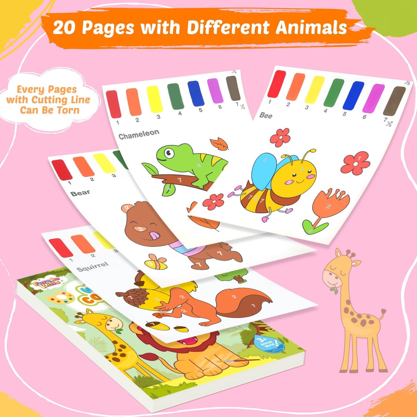 FEREDO KIDS Paint with Water Coloring Book – Mess-Free Animal Art for Toddlers (Ages 3–8)