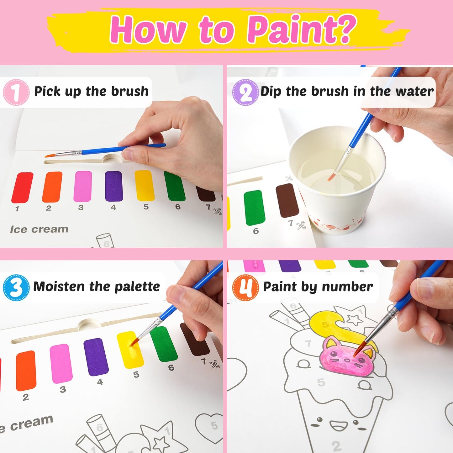 FEREDO KIDS Paint with Water Coloring Books — Mess-Free Toddler Watercolor Set (Ages 3-8)