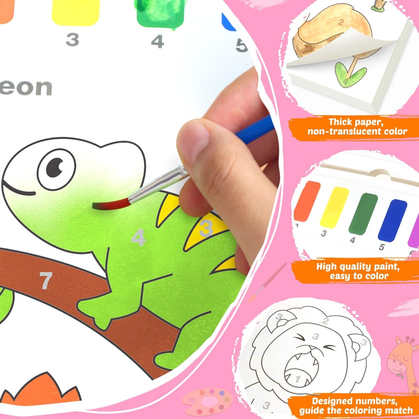 FEREDO KIDS Paint with Water Coloring Book – Mess-Free Animal Art for Toddlers (Ages 3–8)