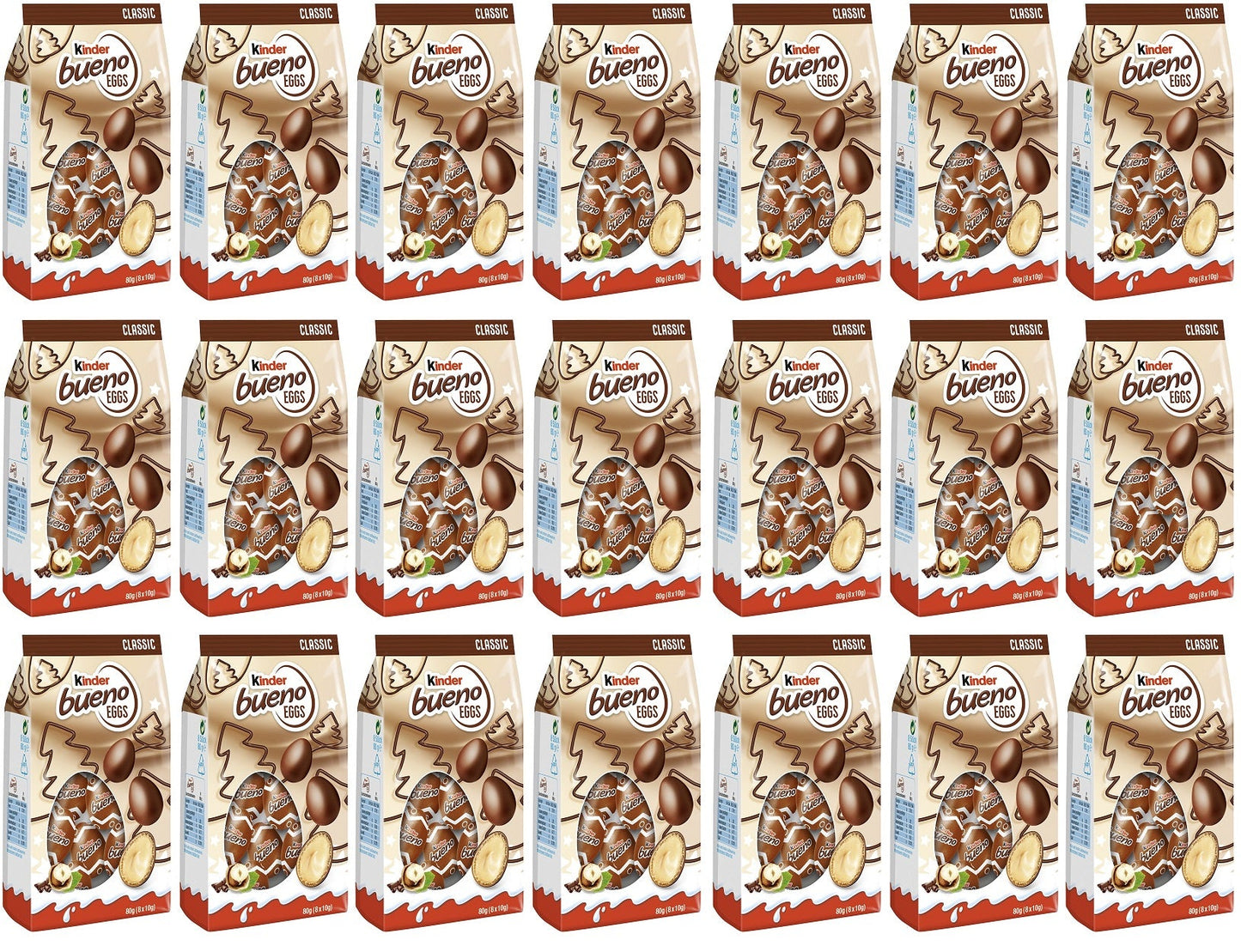 21 x Kinder Bueno Eggs Xmas - 80GM