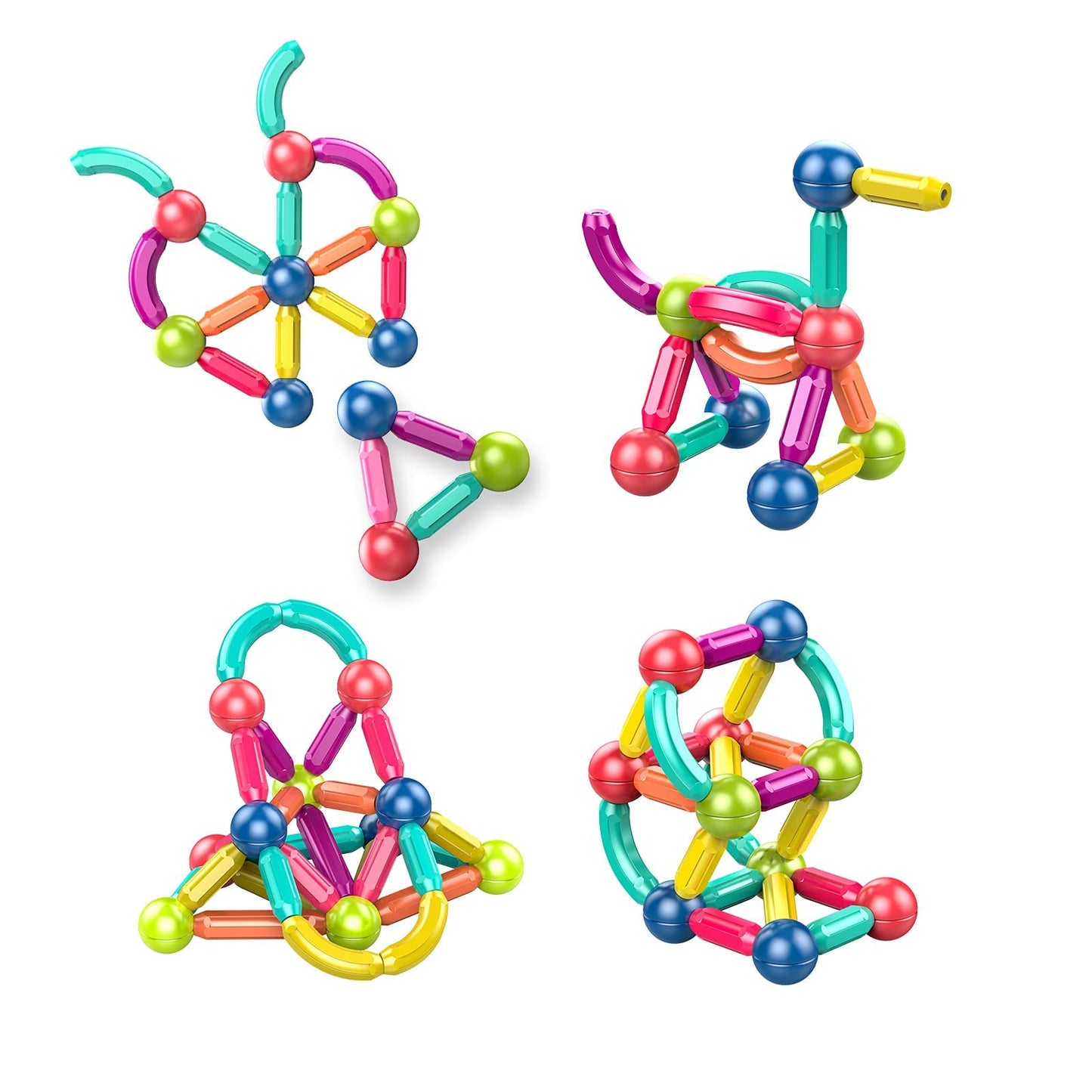 Ferthor Fun Magnetic Balls and Rods Set – 64pcs STEM Building Toys for Kids