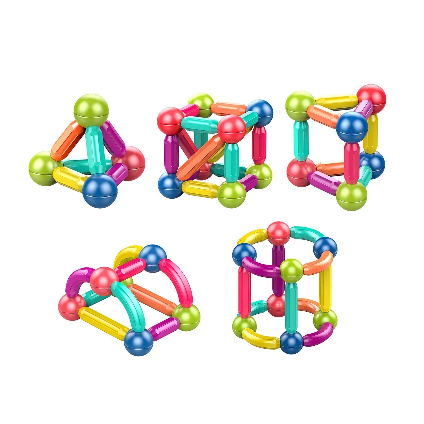 Ferthor Fun Magnetic Balls and Rods Set – 64pcs STEM Building Toys for Kids