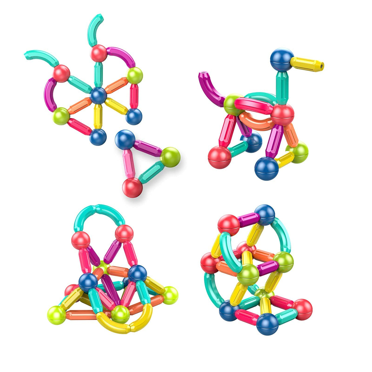 Ferthor Fun Toddler Magnetic Blocks - 36-Piece Balls & Rods Set | Educational STEM Toys for 3-8 Years