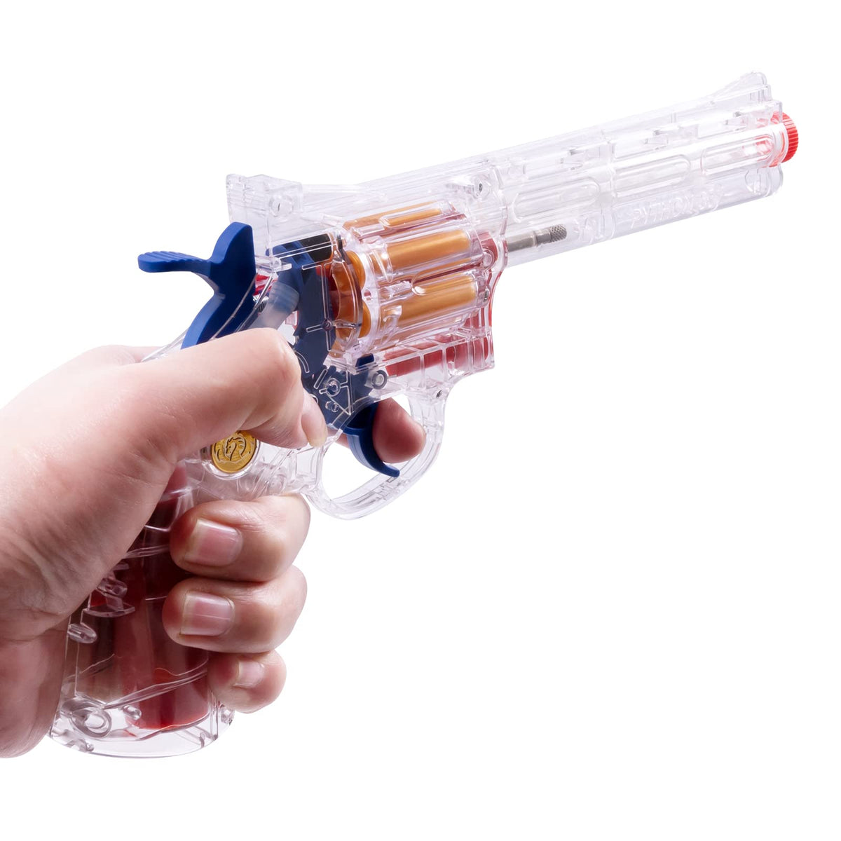 FESVASDEE Clear Housing Revolver Foam Blaster with Elite Soft Darts for Kids 5–8