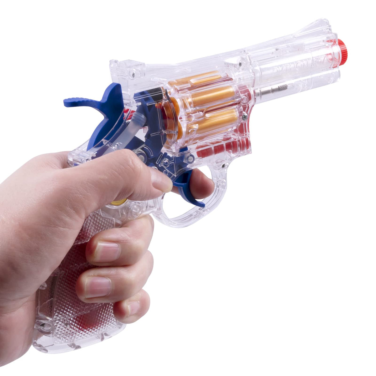 FESVASDEE Clear Housing Toy Revolver Foam Blaster with Elite Soft Foam Darts – Safe Outdoor Nerf Gun Set for Kids Aged 5–8