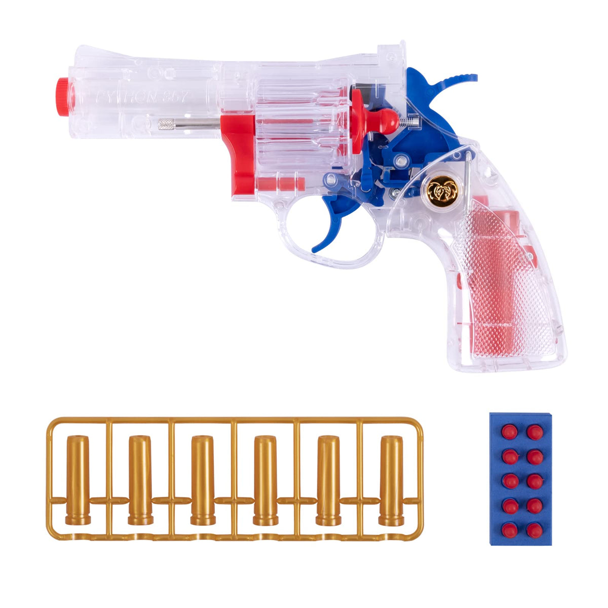 FESVASDEE Clear Housing Toy Revolver Foam Blaster with Elite Soft Foam Darts – Safe Outdoor Nerf Gun Set for Kids Aged 5–8