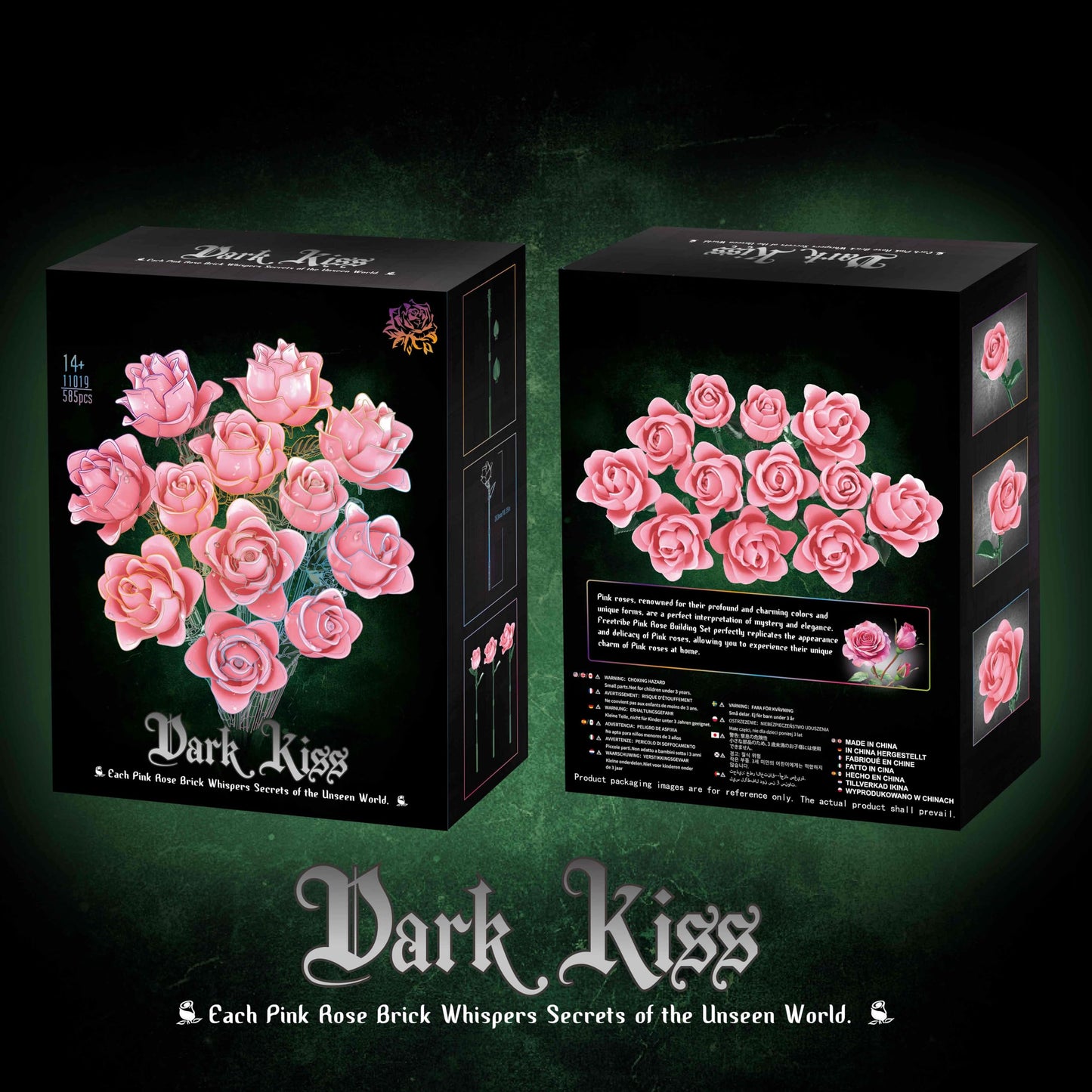 Feuymoent Pink Rose Bouquet Building Set – Valentine Gift & Lego Flowers Compatible