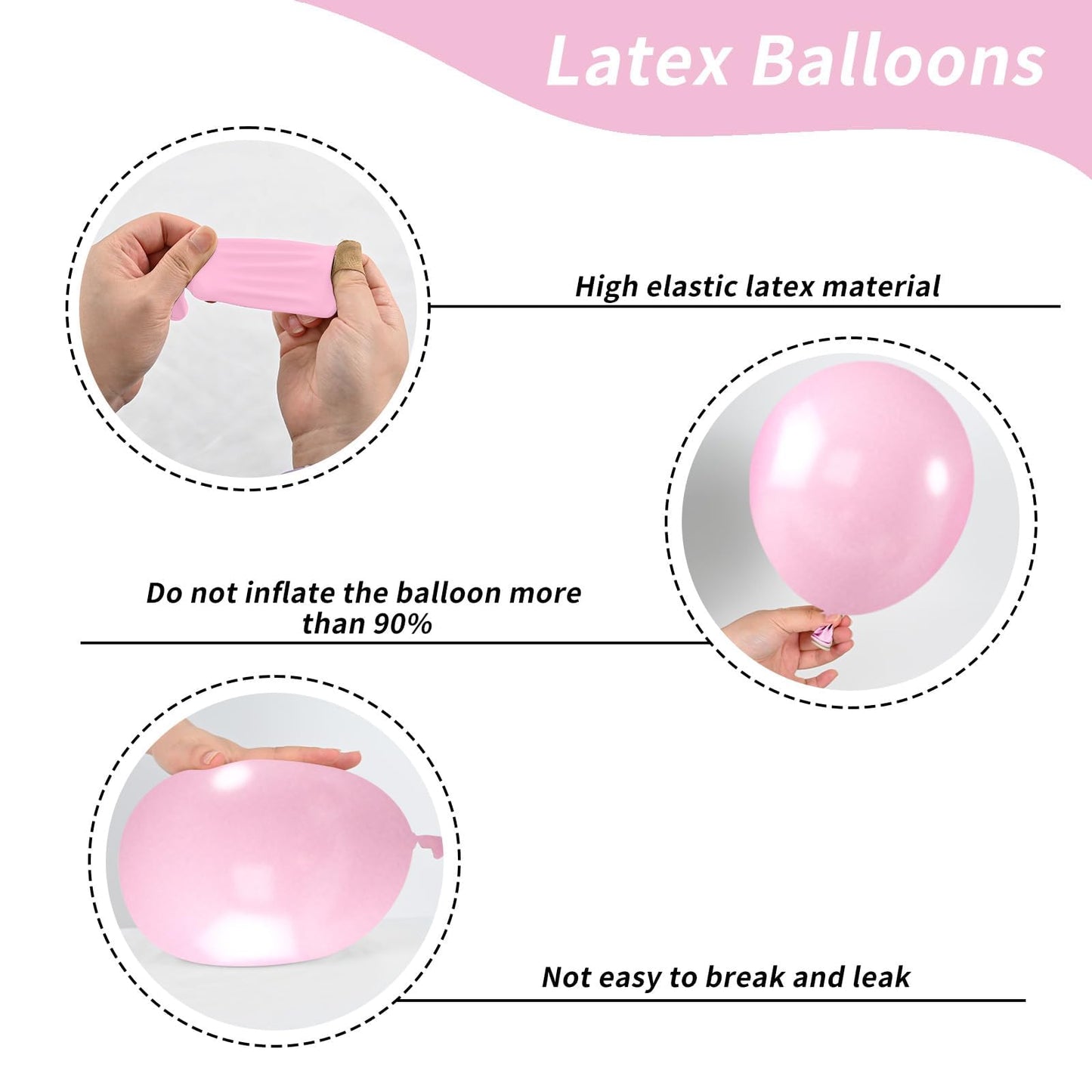 FEYG Metallic Chrome Pink 52 PCS 12 Inch Latex Balloons with Pink Confetti – Cherry Blossom, Pearl, Maca