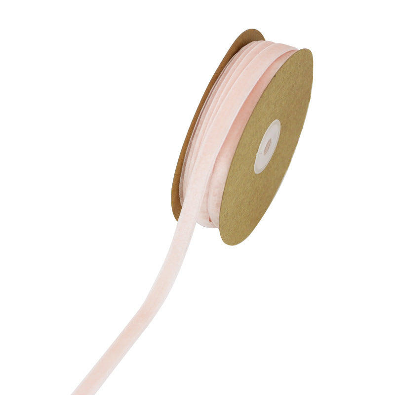 1cm Flocking Ribbon Velvet Band Single-sided Holiday Decoration