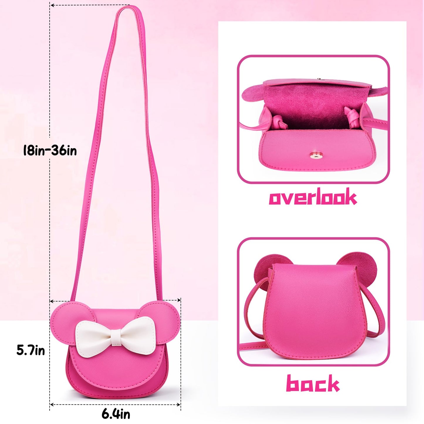 FFTROC Pretend Play Purse with Makeup Toys – Rose Red, Ages 3-8