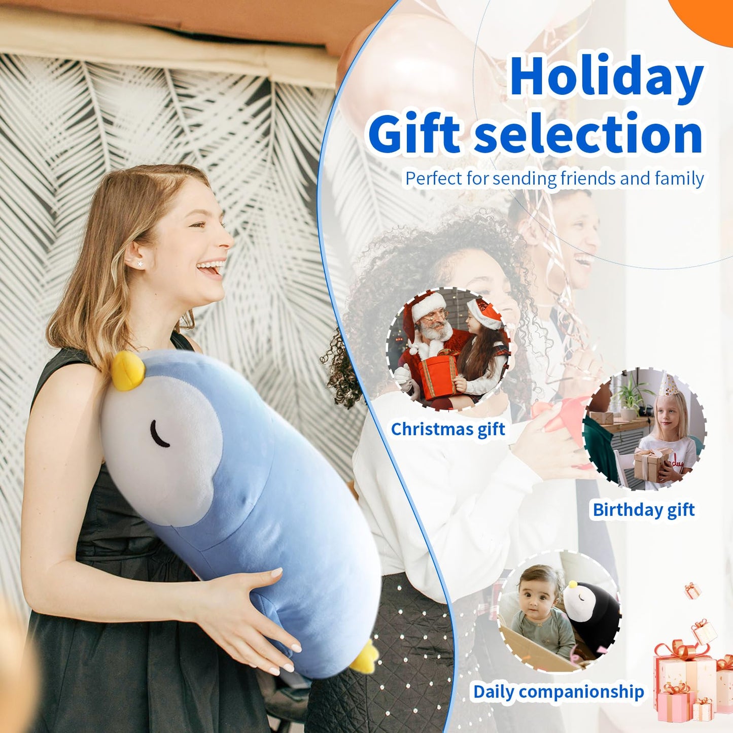 FFxiong 22-Inch Penguin Plush Pillow – Large Soft Body Toy for Kids