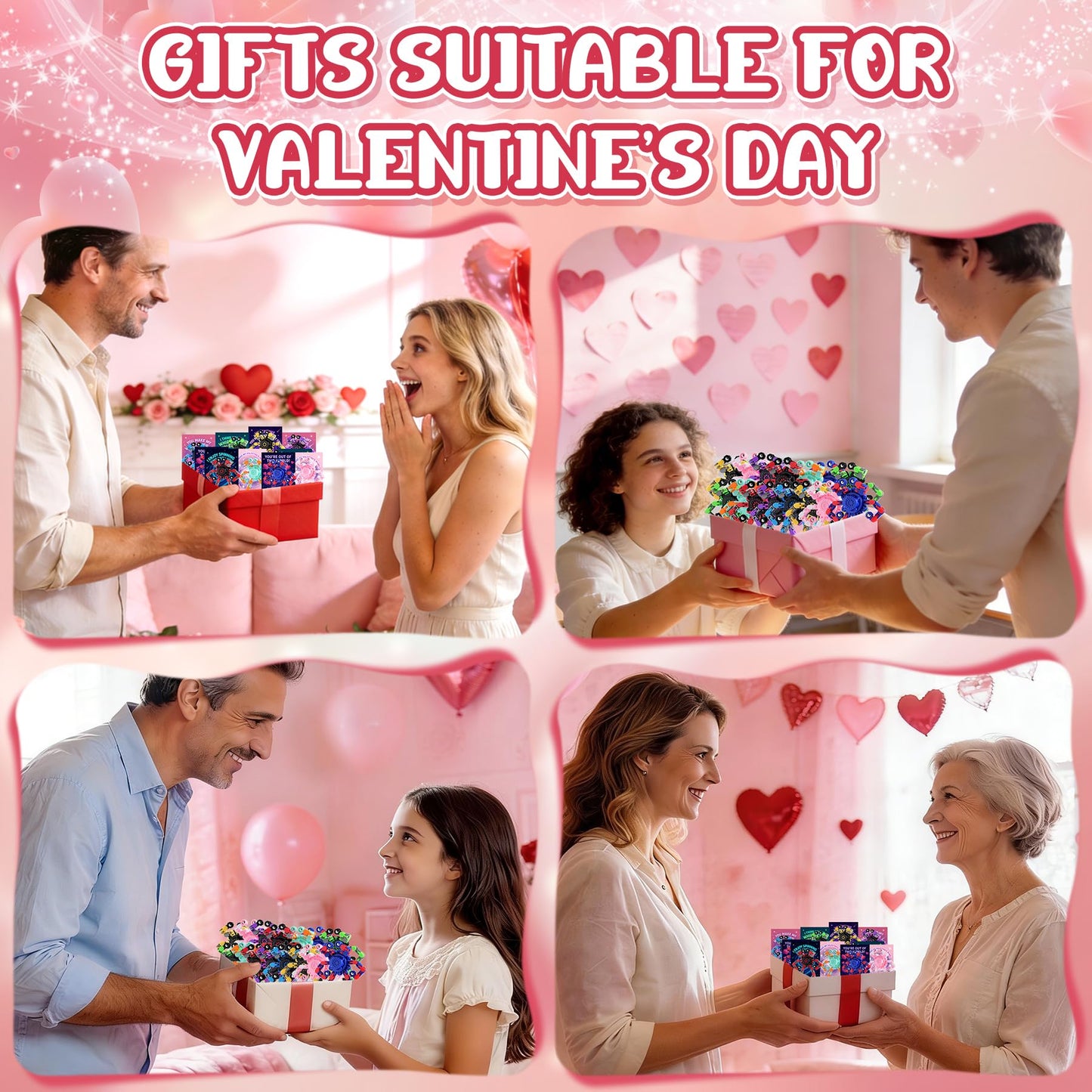 FGYLYOX 24-Pack Valentines Day Cards with Transformable Robot Fidget Spinners