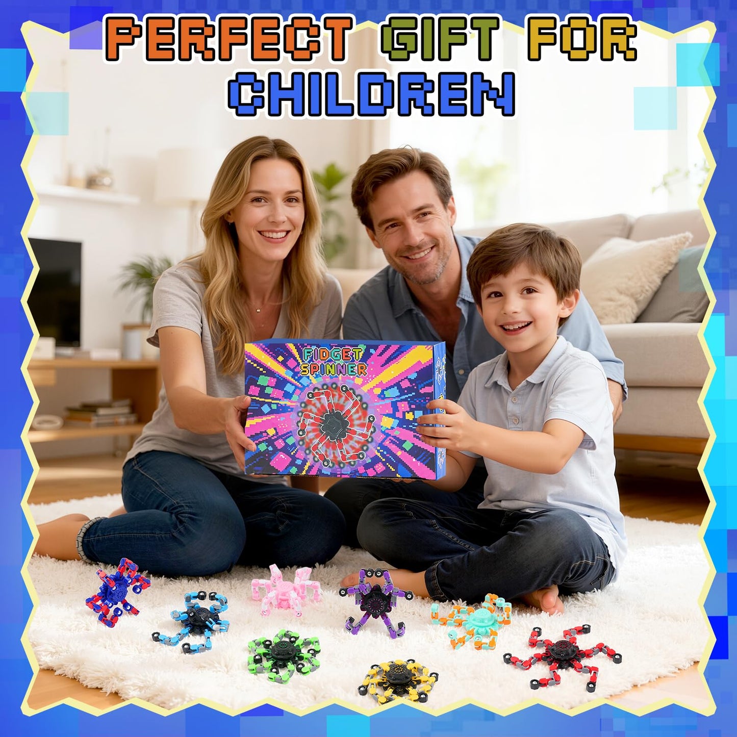 FGYLYOX 24Pcs Transformable Fidget Spinners – Robot Shape, Valentine’s Gifts for Kids 8–12