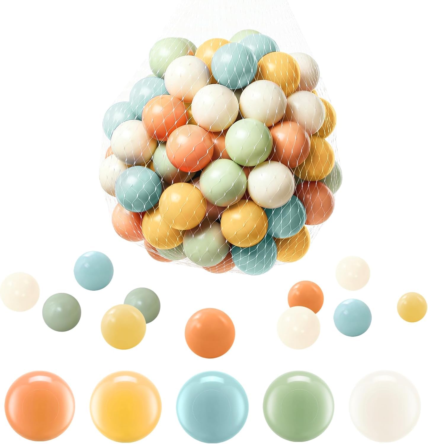 FHRILEK Ball Pit Balls – Safe Non-Toxic, 2.15-Inch, 50 Count, 5 Colors