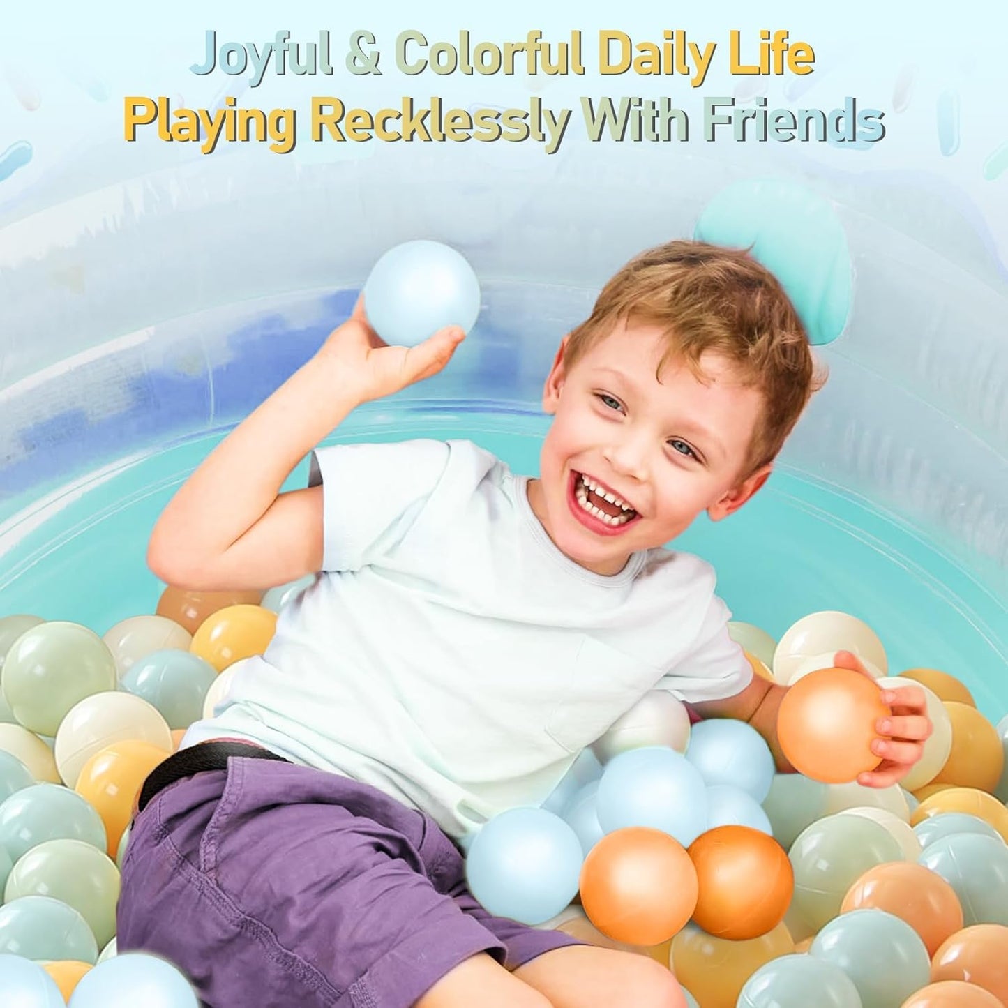 FHRILEK Ball Pit Balls – Safe Non-Toxic, 2.15-Inch, 50 Count, 5 Colors
