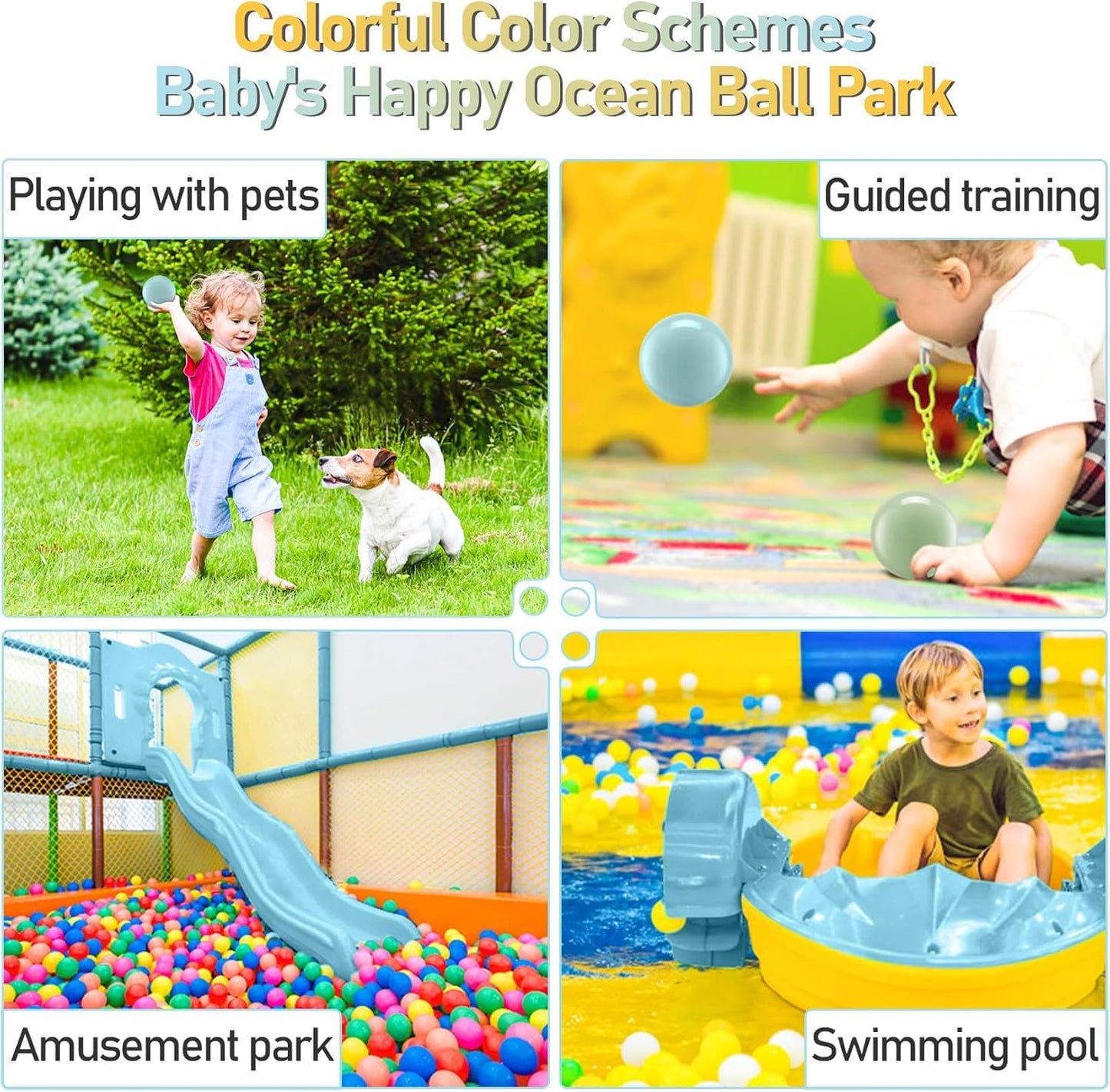 FHRILEK Ball Pit Balls – Safe Non-Toxic, 2.15-Inch, 50 Count, 5 Colors