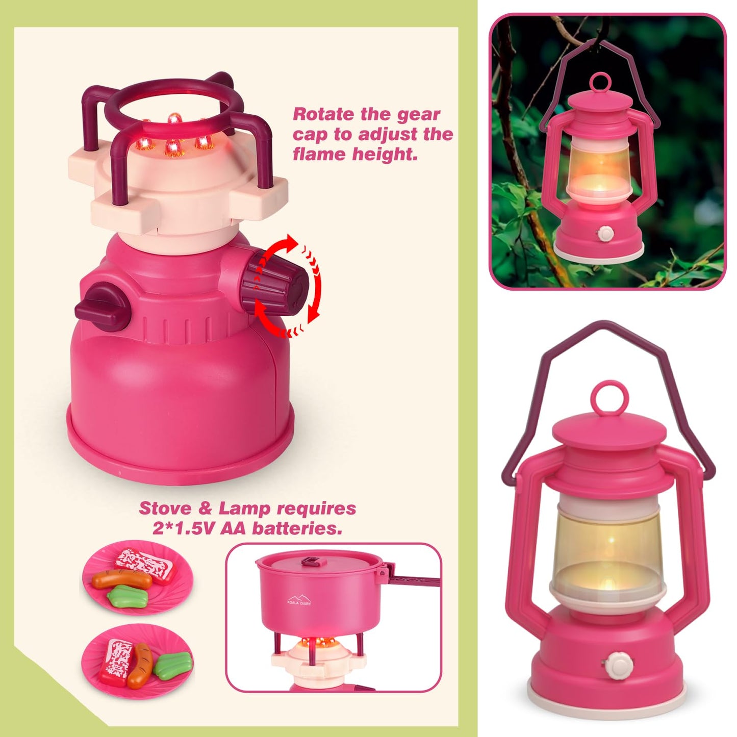 Fidecexv Kids Camping Set with Pop-Up Tent – 26-Piece Pretend Play Kit (Ages 3-6)