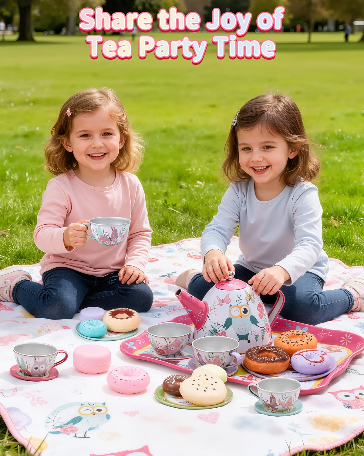 Fiderix Premium Tea Party Set for Toddlers 3–6 | Durable Tin Toy Tea Set with Carrying Case