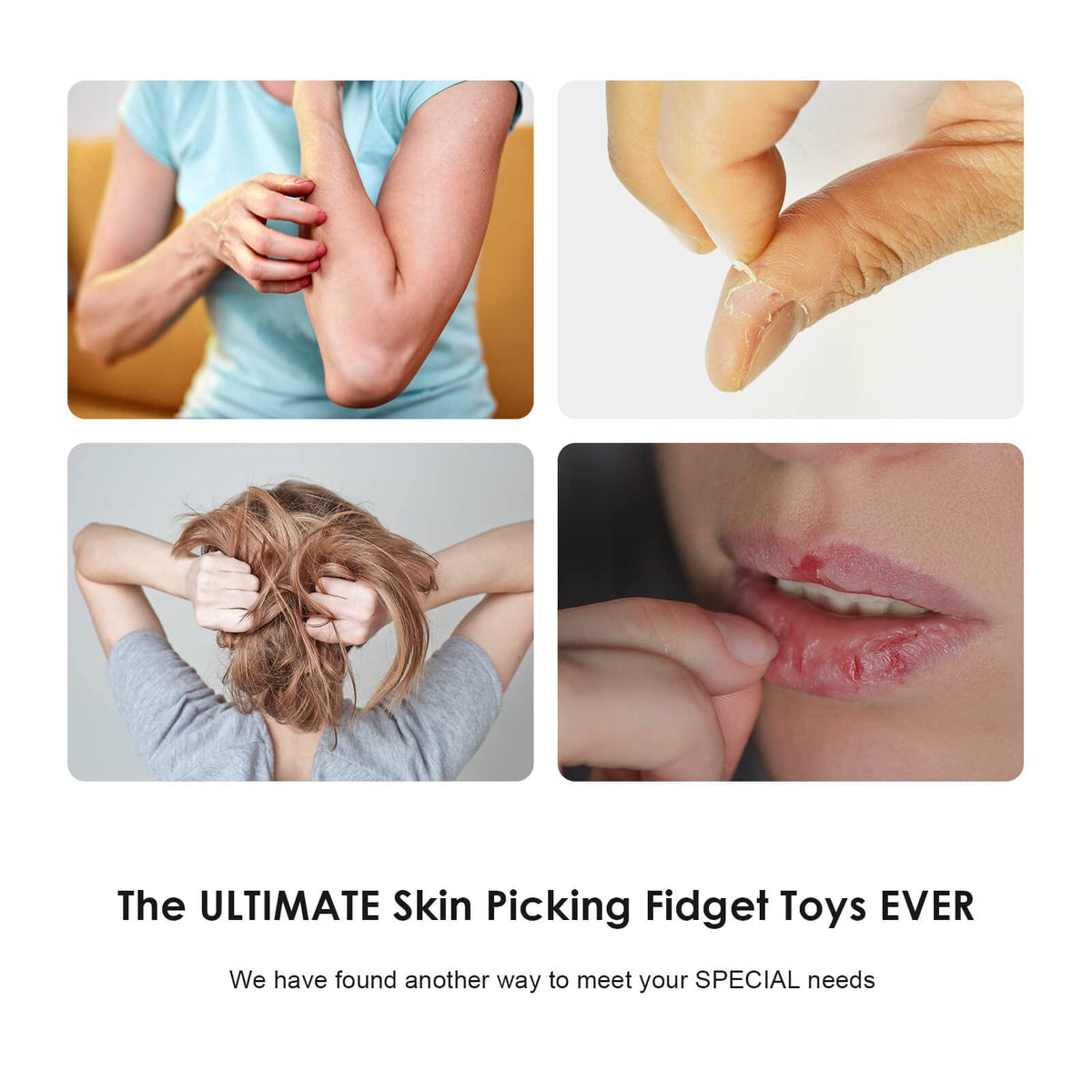 FidgetGone Pick Stone Kit for Anxiety Relief — Calming Stone with Filler & Display Stand
