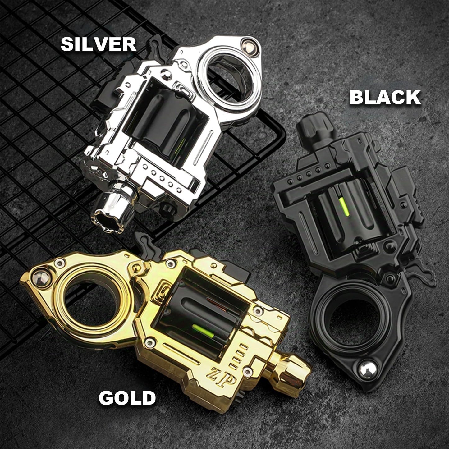 Fidgetgun Premium Metal Spinner Gun for Adults – Silent Stress Relief & Focus (Black, Medium)