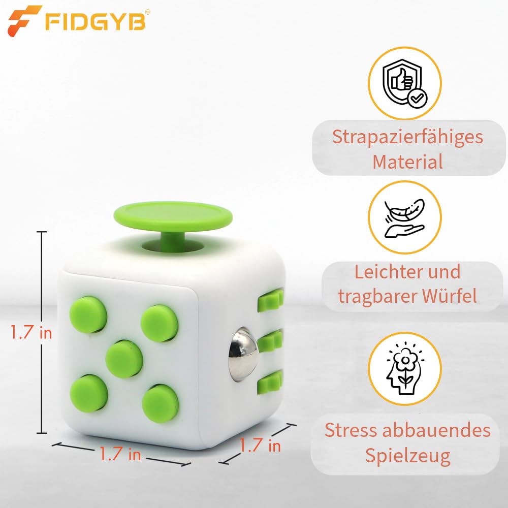 FIDGYB Cube Fidget – Quiet Sensory Toy for Focus & ADHD (Adults & Kids)