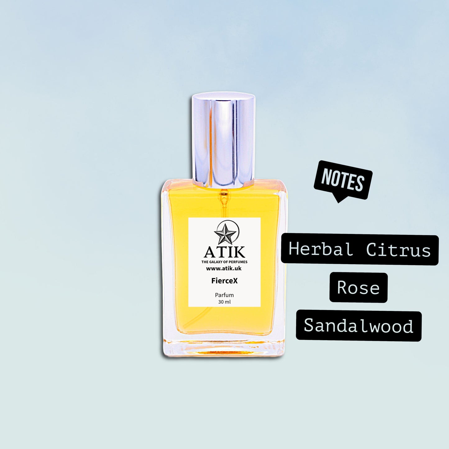 FierceX34 Perfume Spray – Bold Woody Amber Scent