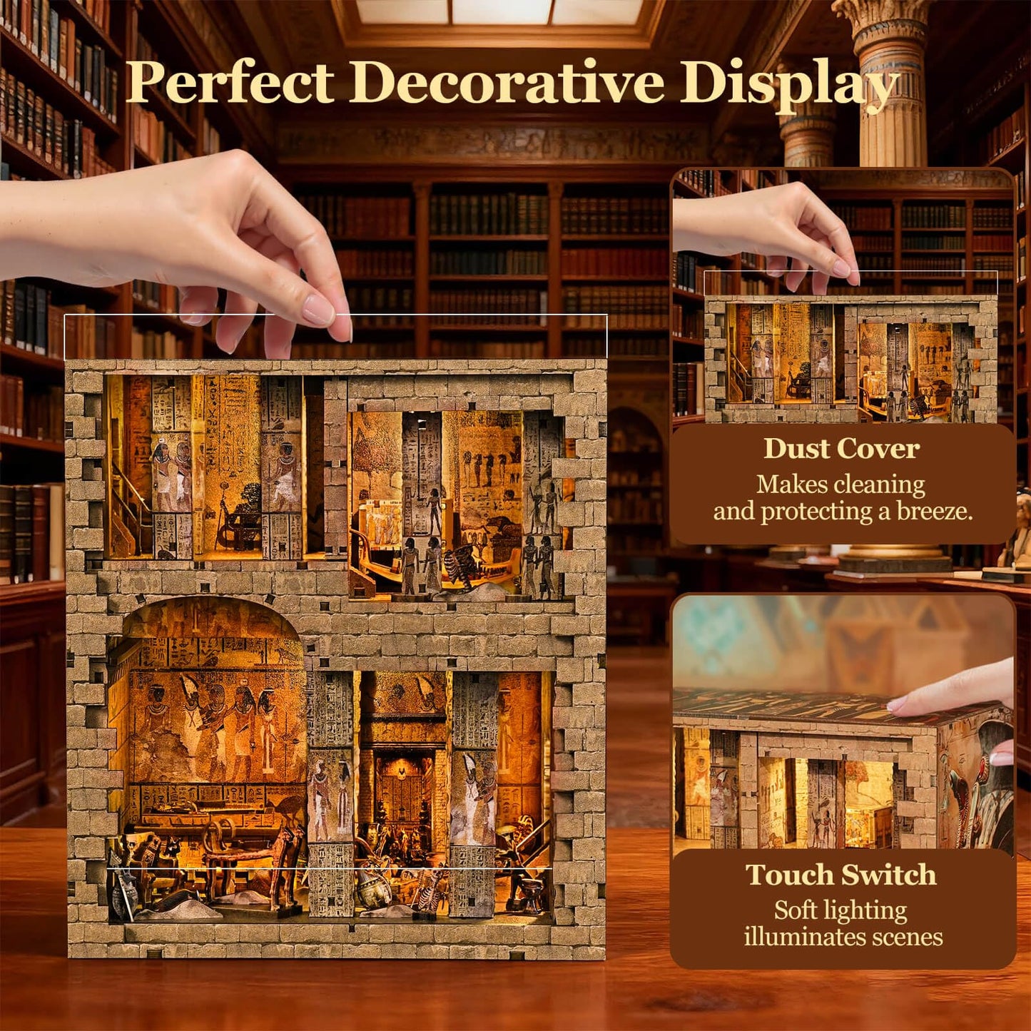 Fifijoy Book Nook Kit – Egyptian Pharaohs Tomb DIY Miniature House