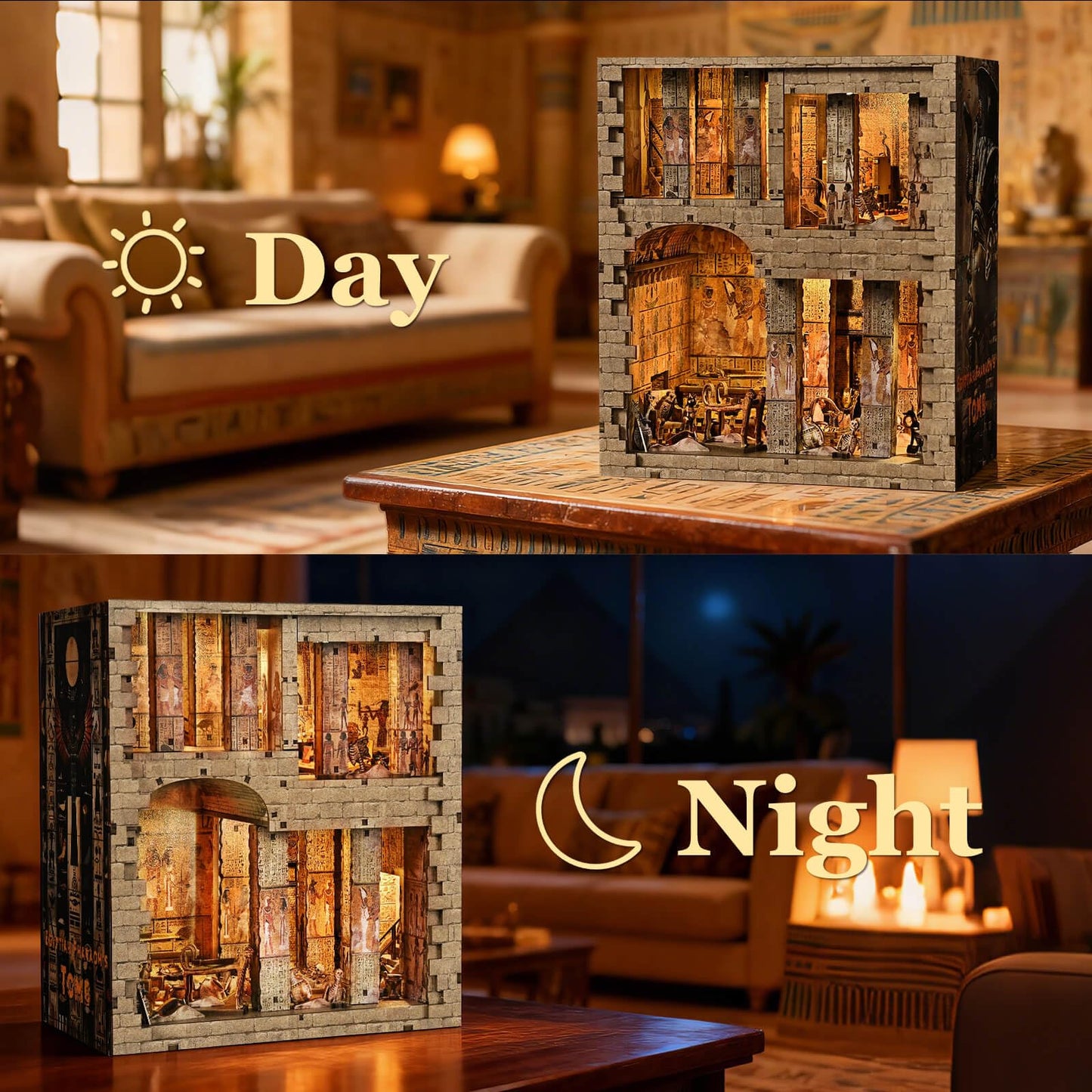 Fifijoy Book Nook Kit – Egyptian Pharaohs Tomb DIY Miniature House