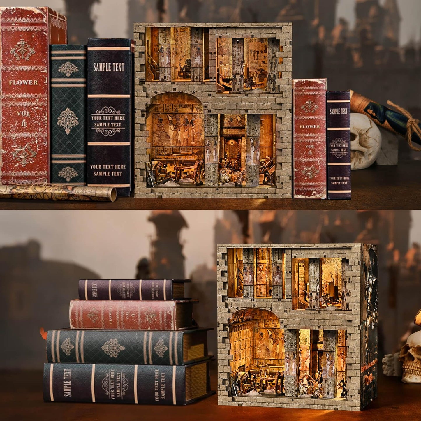 Fifijoy Book Nook Kit – Egyptian Pharaohs Tomb DIY Miniature House