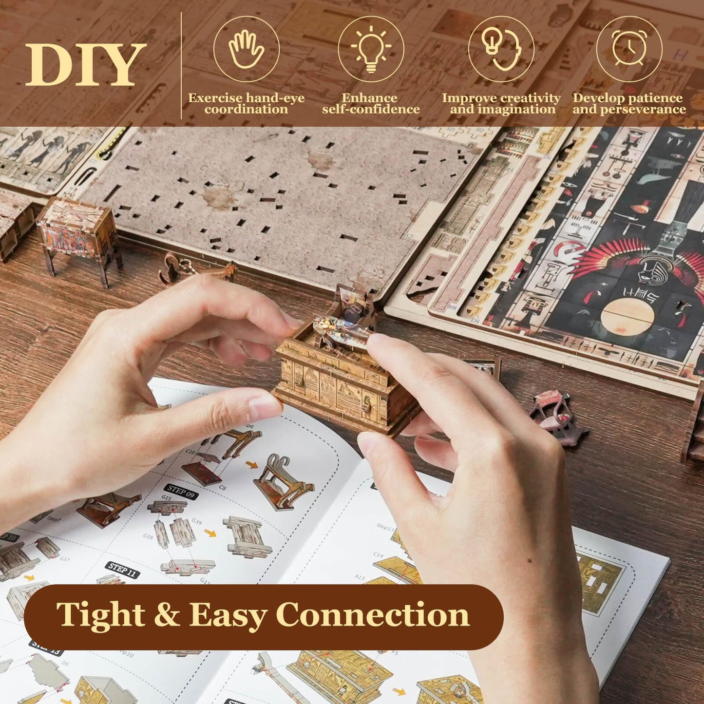 Fifijoy Book Nook Kit – Egyptian Pharaohs Tomb DIY Miniature House