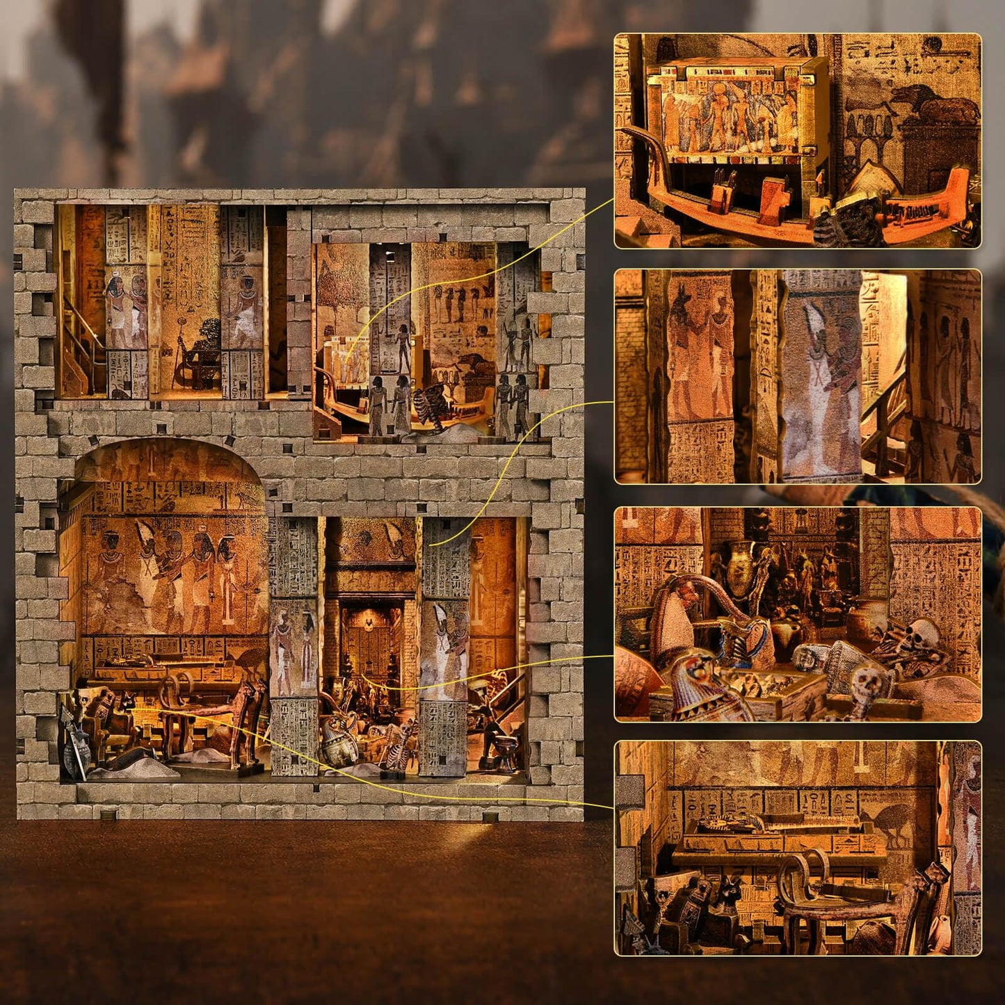 Fifijoy Book Nook Kit – Egyptian Pharaohs Tomb DIY Miniature House