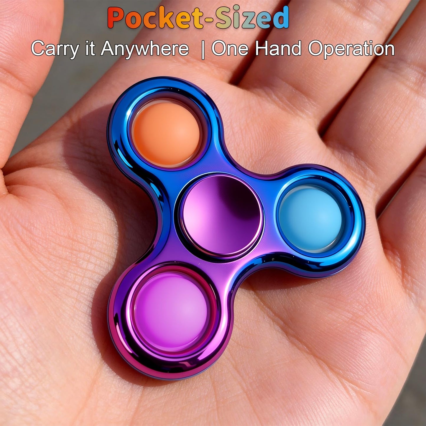 Figrol Fidget Toys 3 Pack – Pop Fidget Spinners for Stress Relief & Focus