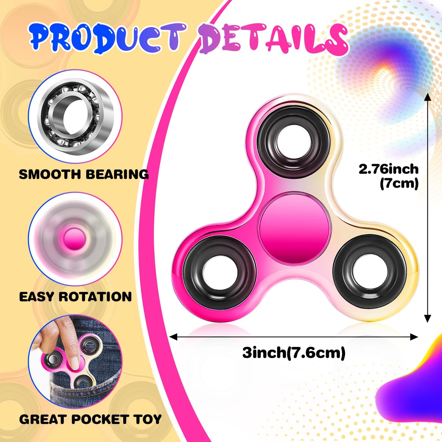 FIGROL Fidget Spinner 2 Pack – Smooth, Durable Hand Spinners for All Ages