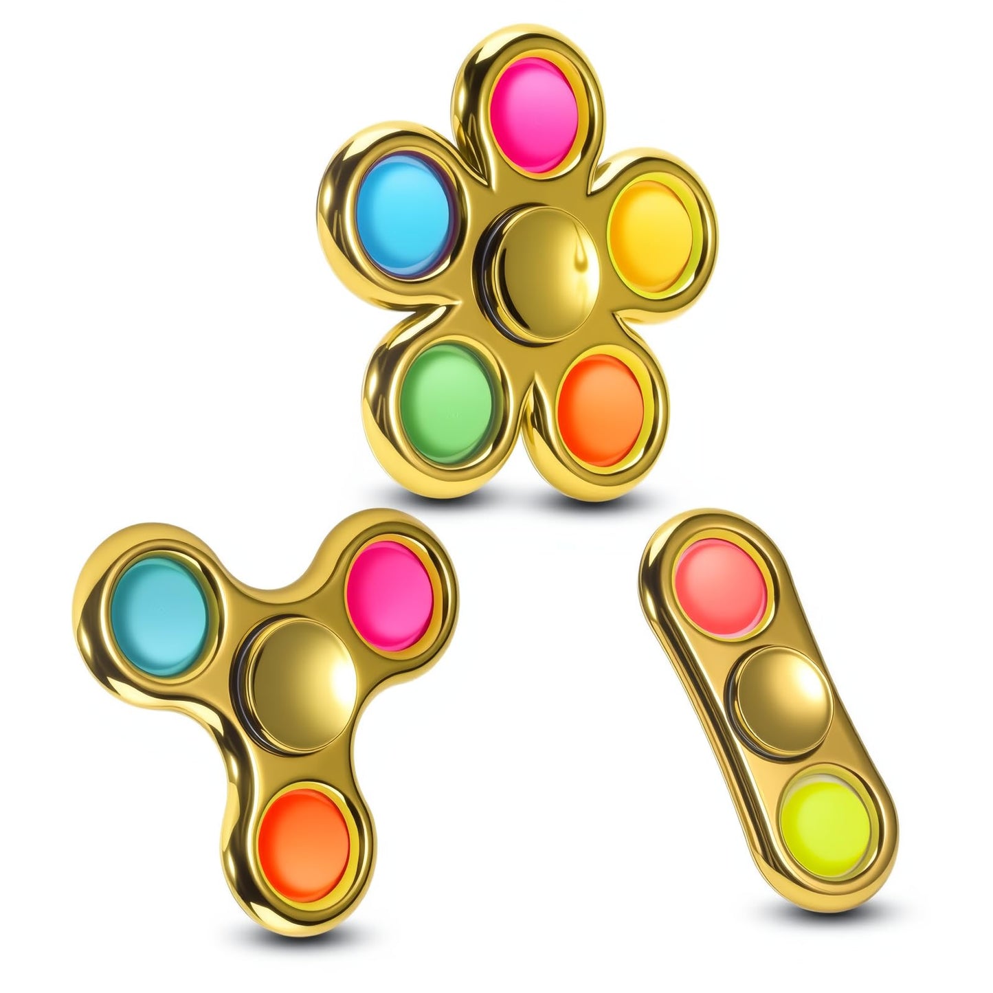 FIGROL 3 Pack Pop Fidget Spinners – Sensory Toys for Kids & Teens | Focus & Calm