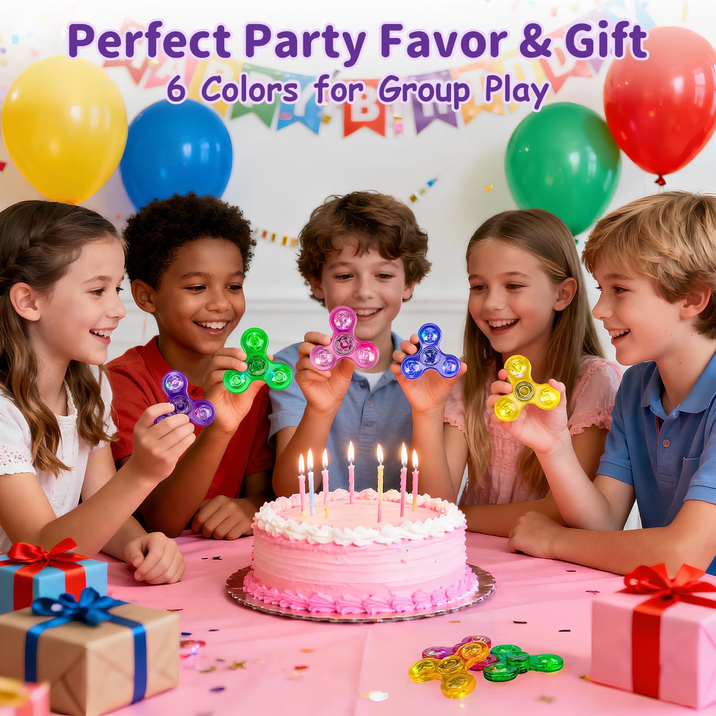 Figrol Fidget Toys 6 Pack — Light Up Spinner for Focus, Calm, and Sensory Play