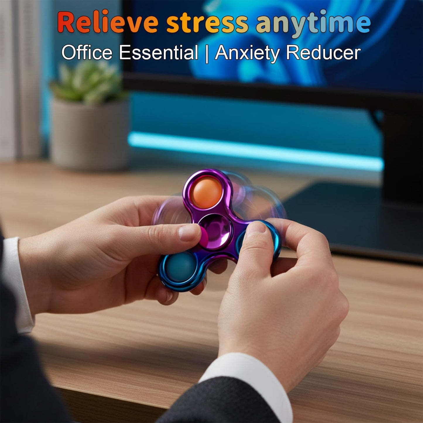 Figrol Fidget Toys 3 Pack – Pop Fidget Spinners for Stress Relief & Focus