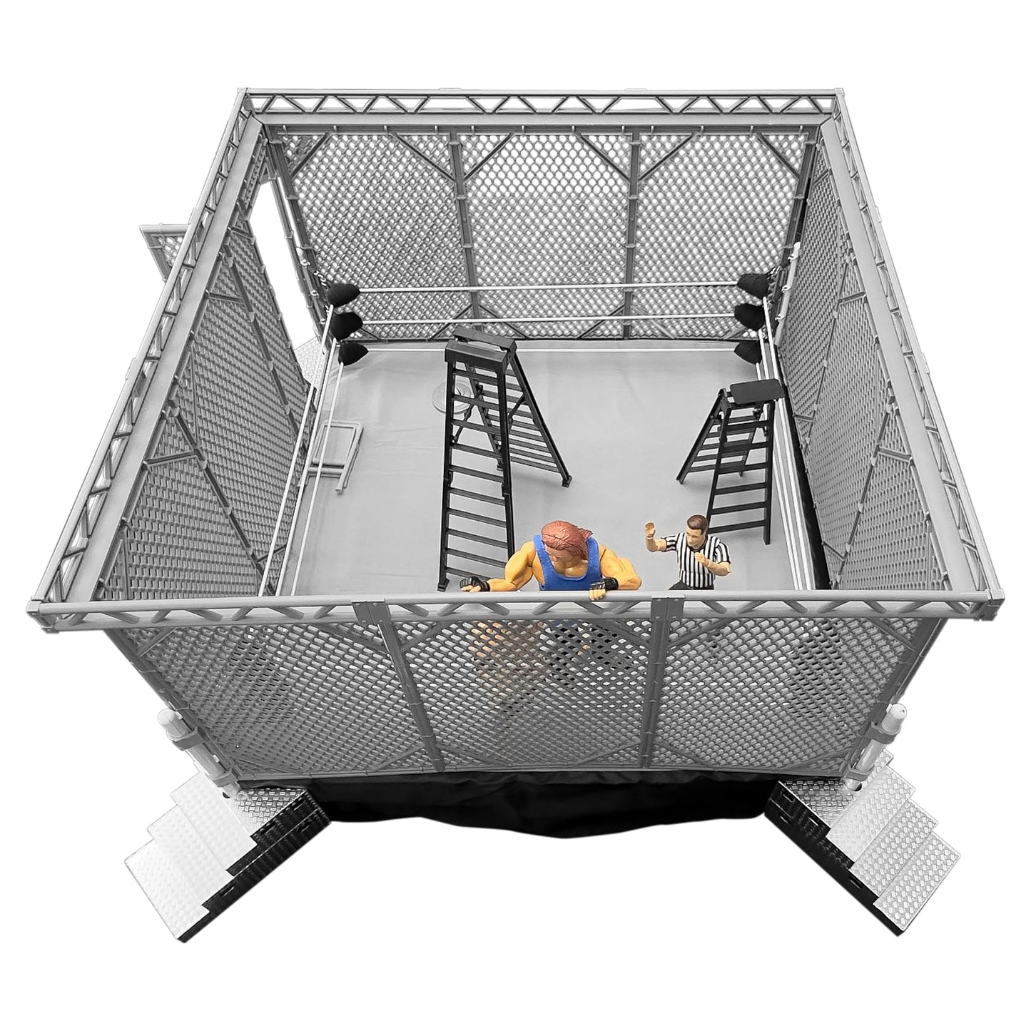 Steel Cage Playset for Figures Toy Company Wrestling Rings – In-Ring Arena Accessory